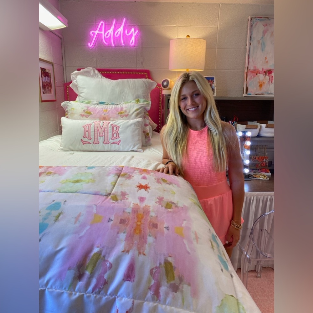 Laura park dorm twin XL comforter and pillow case- giverny pattern